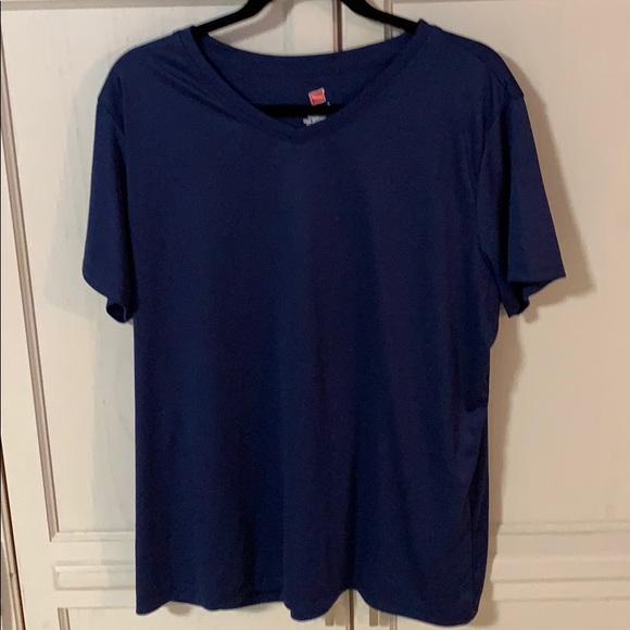 Hanes Tops - A Hanes navy blue wicking t-shirt
